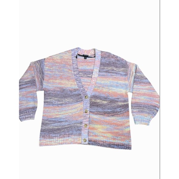 Torrid Multicolor Spacedye Knit Drop Shoulder Cardigan Sweater Size 0 Large - Picture 2 of 8